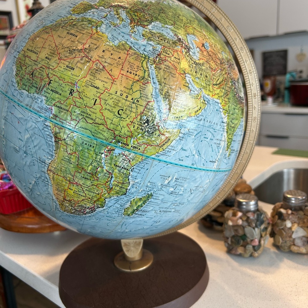 Vintage Replogle 12” Land and Sea Globe 
Excellent Condition